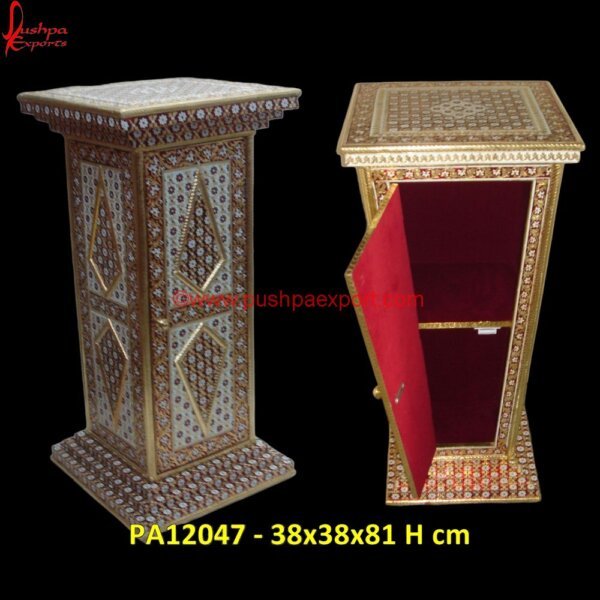 Meenakari Art Side Table PA12047 small side tables, white metal corner stands, white metal corner tables, white metal pillars, white metal side stands, white metal side tables, antique side table, carved corner table.jpg