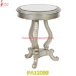 Round Silver Bed Side Table