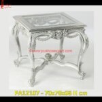 Silver And Glass Bed Side Table