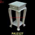 Silver Embossed Bed Side Table