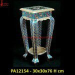 Meenakari Silver Bed Side Table