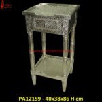 Silver Carving Bedside Table