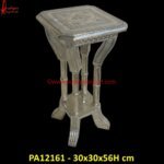 Silver Handcarved Bed Side Table