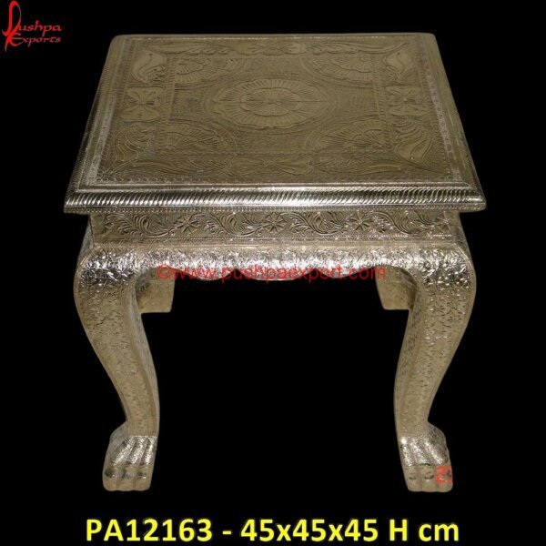 Silver Embossed Bedside Table PA12163 silver embossed bedside table, silver living room side tables, silver round bedside table, tallboy bedside cabinets, teak bedside cabinet, traditional bedside cabinets,.jpg