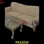 Tufted Silver Sofa Set