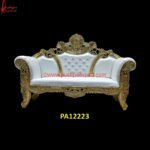 Royal Brass Metal Wood Carved Sofa