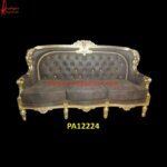 Tufted Brass Metal Carving Sofa Set