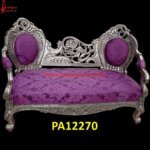 Floral Carved Silver Settee