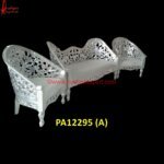 Jali Work Silver Sofa Set