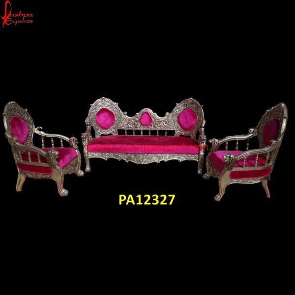 Decorative Silver Antique Wood Carved Settee PA12327 White Metal Furniture From Udaipur, White Metal Handicrafts, White Metal Jhula, White Metal Sofa, White Metal Sofa Table, White Metal Couch, Carved Sofas, Metal Sofa Table, Silver Couch.jpg