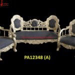 Floral Carved Antique Wood Settee