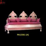 Meenakari White Metal Singhasan Sofa