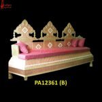 Meenakari White Metal Singhasan Sofa