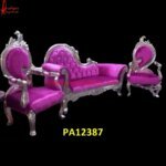 Royal Carving White Metal Couch