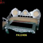 Decorative Silver Embossed Wooden Sofa