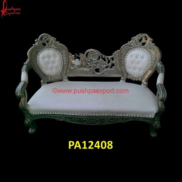 Floral Carved 2 Seater Silver Sofa PA12408 Silver Furniture Living Room, Silver Sofa, Silver Sofa Sets, Silver Sofa Table, Sofa Metal, Sofa Metal Legs, White Metal Coffee Table, White Metal Console Table, White Metal End Table.jpg