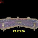 Royal Gold Brass Carved Sofa Set for Corner