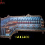 Decorative Brass Metal Hand Carved Wooden Sofa Set