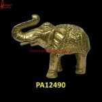 Brass Carved Elephant Figurine