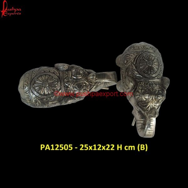 PA12505 (B) Silver Elephant For Pooja, Silver Elephant Idol, Silver Plated Elephant, White Metal Elephant, White Metal Handicrafts, White Metal Murti, White Metal Statue, White Metal Anima.jpg