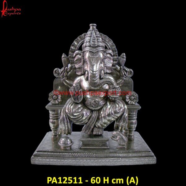 Silver Lord Ganesha Idol PA12511 (A) White Metal Murti, Silver Ganpati Murti, Silver Ganpati Statue, Silver Lord Ganesha Idol, Silver Ganesha Murti, White Metal Ganesh Statue, Antique Silver Ganesh Idol, White Metal.jpg