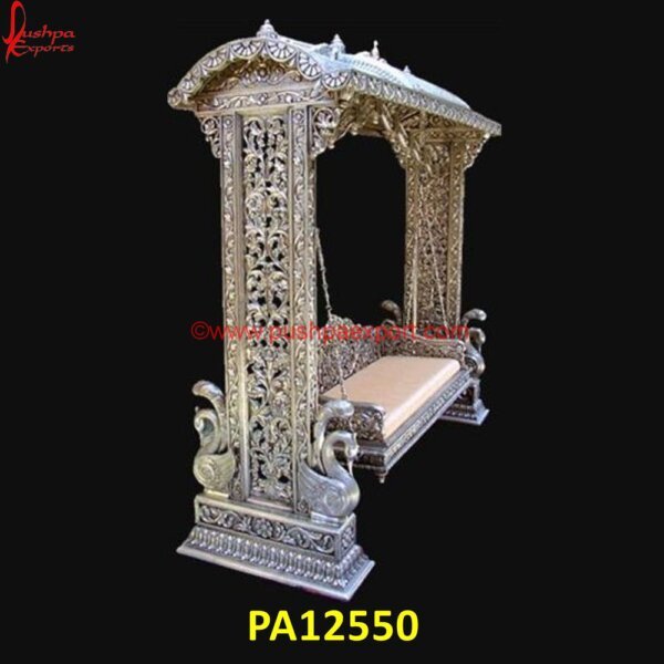 Silver Carving Jhula PA12550 White Metal Swing Stand, White Metal Swing Set, White Metal Swing Frame, White Metal Swing, White Metal Products, White Metal Jhula, White Metal Handicrafts, White Metal Furniture.jpg"