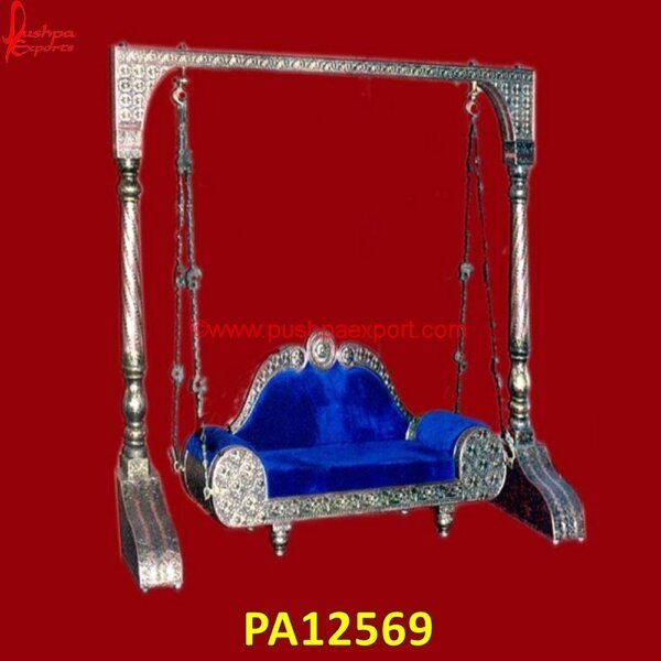 German Silver Jhula PA12569 White Metal Jhula, White Metal Handicrafts, White Metal Furniture Udaipur, Carved Swing, Carved Wood Indoor Swing, Chandi Ka Palna Price, German Silver Jhula, Hand Carved Swing, Hand.jpg"