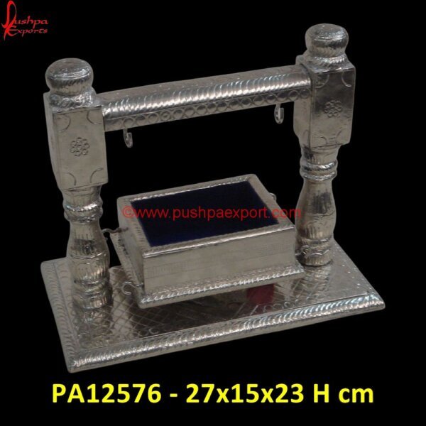 Small Silver Swing PA12576 Indian Carved Swings, Pure Silver Jhula, Silver Swing, Silver Carved Swing, Silver Carving Swing, Silver Wooden Carved Swing, White Metal Swing Stand, White Metal Swing Set, White Metal.jpg"