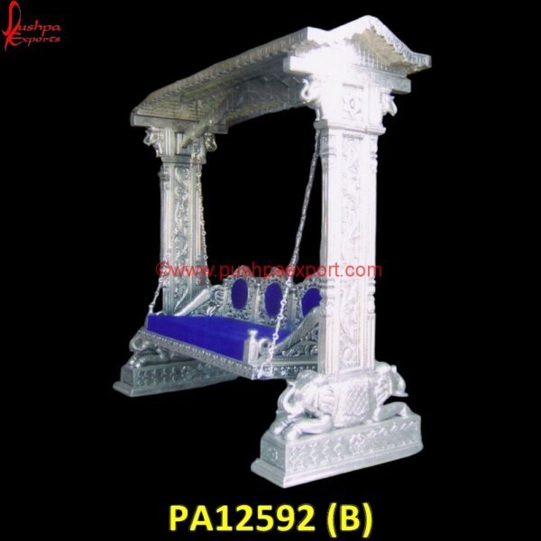 PA12592 (B) White Metal Jhula, White Metal Handicrafts, White Metal Furniture Udaipur, Carved Swing, Carved Wood Indoor Swing, Chandi Ka Palna Price, German Silver Jhula, Hand Carved Swing, Hand.jpg"