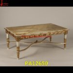 Wood And Brass End Table