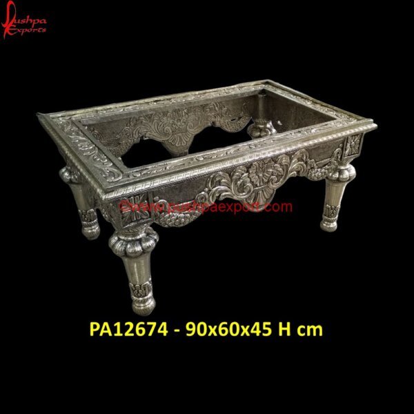 Silver Coffee Table PA12674 White Metal Vanity Table, White Metal Writing Desk, Metal Table Legs, Carved Wood Coffee Table, Carved Nightstand, Round Silver Coffee Table, Silver Coffee Table, Silver Console Table.jpg"