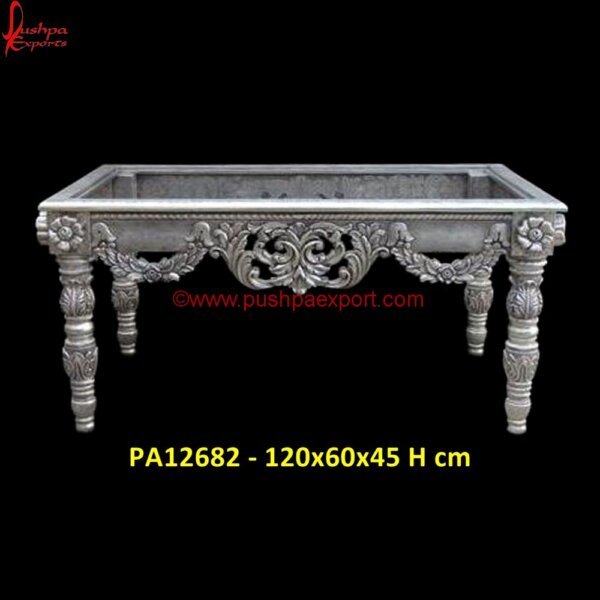 Silver Carved Indian Coffee Table PA12682 Silver Lamp Tables, Silver Side Table, Silver Table, Carved Dining Table, Carved Table, Carved Wood Accent Table, Carved Wood Console Table, Carved Wood End Table, Carved Wood Media.jpg"