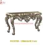 White Metal Carved End Table