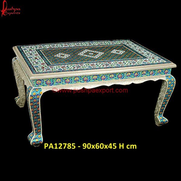 Silver And Wood Coffee Table PA12785 Carved Table, Carved Wood Accent Table, Carved Wood Console Table, Carved Wood End Table, Carved Wood Media Console, Carved Wood Side Table, Carved Wood Table, Carved Indian Coffee Table.jpg"