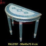 Meenakari Silver Side Table