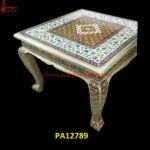 Meenakari Short Carved Table