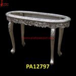 Silver Metal Round Table