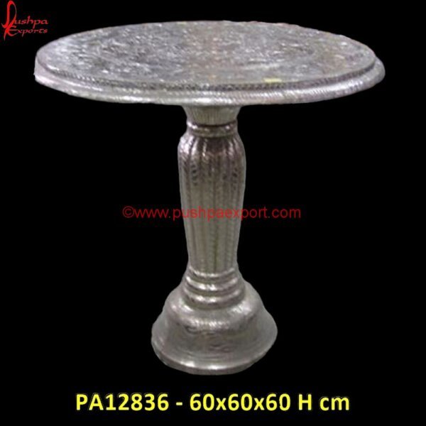 Round White Metal Carved Table PA12836 Silver Lamp Tables, Silver Side Table, Silver Table, Carved Dining Table, Carved Table, Carved Wood Accent Table, Carved Wood Console Table, Carved Wood End Table, Carved Wood Media.jpg"