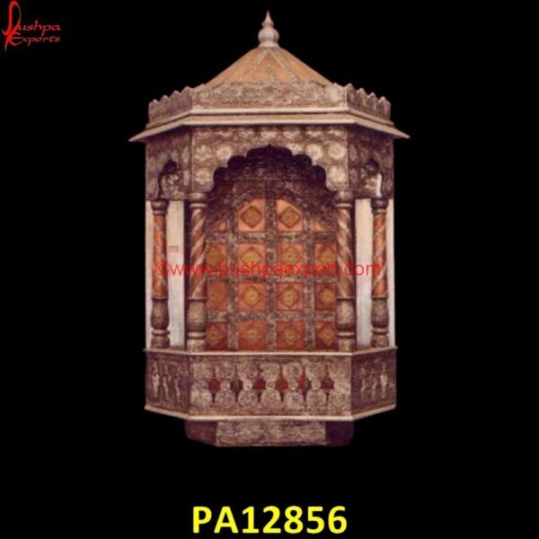 Silver Mandir PA12856 Carved Pooja Mandir, Carved Temple, Carving Mandir, German Silver Pooja Mandir, India Carved Temple, Oxidised Temple, Pure Silver Pooja Mandir, Pure Silver Temple, Silver Coated Pooja.jpg