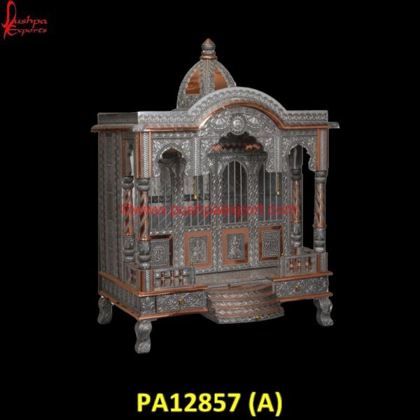 Pure Silver Pooja Mandir PA12857 (A) Carved Temple, Carving Mandir, German Silver Pooja Mandir, India Carved Temple, Oxidised Temple, Pure Silver Pooja Mandir, Pure Silver Temple, Silver Coated Pooja Mandir, Silver Home.jpg