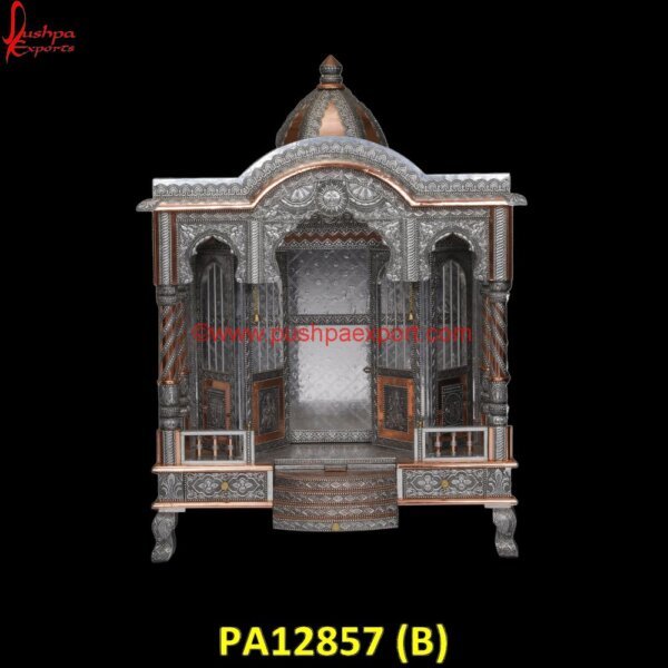 PA12857 (B) Carving Mandir, German Silver Pooja Mandir, India Carved Temple, Oxidised Temple, Pure Silver Pooja Mandir, Pure Silver Temple, Silver Coated Pooja Mandir, Silver Home Temple, Silver.jpg