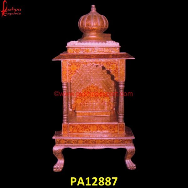 Lion Legs Brass Coated Pooja Mandir PA12887 Oxidised Temple, Pure Silver Pooja Mandir, Pure Silver Temple, Silver Coated Pooja Mandir, Silver Home Temple, Silver Mandap For God, Silver Mandir, Silver Plated Pooja Mandir, Silver.jpg