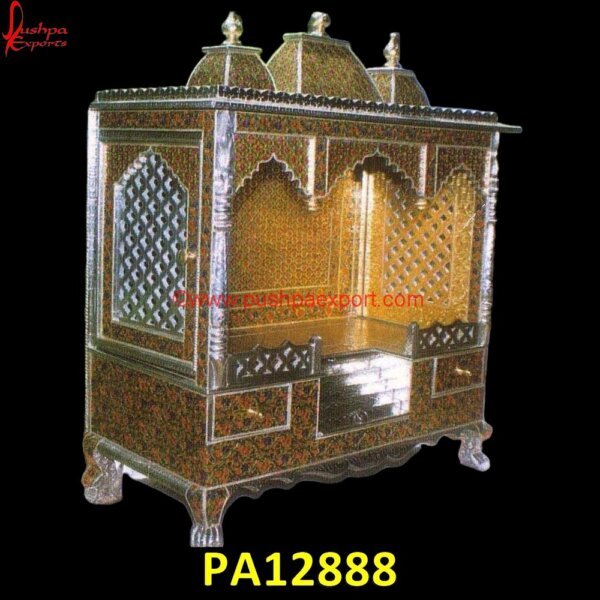 Wooden Carving Pooja Mandir PA12888 Pure Silver Pooja Mandir, Pure Silver Temple, Silver Coated Pooja Mandir, Silver Home Temple, Silver Mandap For God, Silver Mandir, Silver Plated Pooja Mandir, Silver Pooja Mandapam.jpg