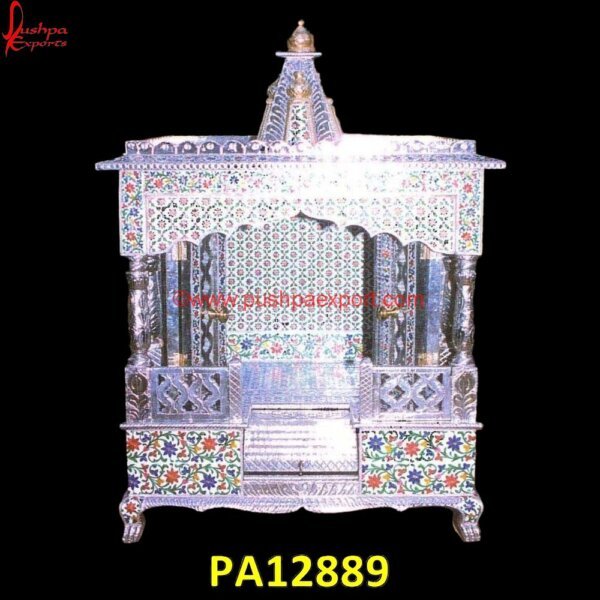 Floral Design Silver Metal Pooja Mandir PA12889 Pure Silver Temple, Silver Coated Pooja Mandir, Silver Home Temple, Silver Mandap For God, Silver Mandir, Silver Plated Pooja Mandir, Silver Pooja Mandapam, Silver Pooja Mandir, Silver.jpg