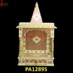Brass Indian Temple For Home with Meenakari Work