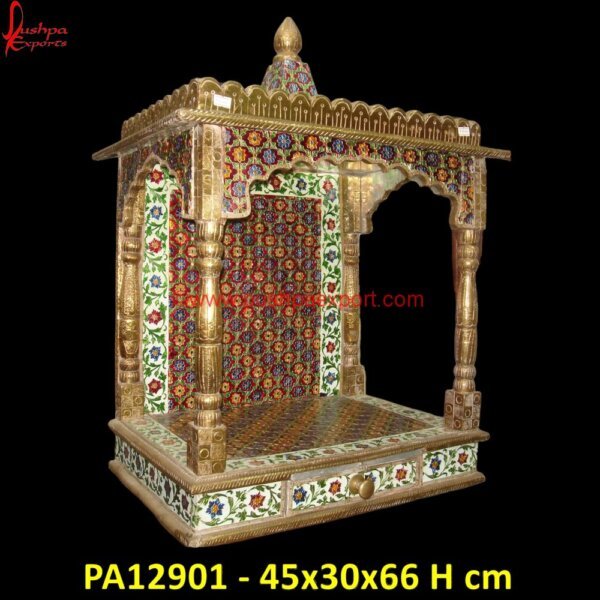 Meenakari Brass Metal Pooja Mandir PA12901 White Metal Krishna Idol, White Metal Lakshmi Idol, White Metal Mandir, White Metal Mantapa, White Metal Pooja Chowki, White Metal Pooja Mandir, White Metal Pooja Mantap, White Metal.jpg