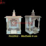 Pure Silver Pooja Mandir with Meenakari