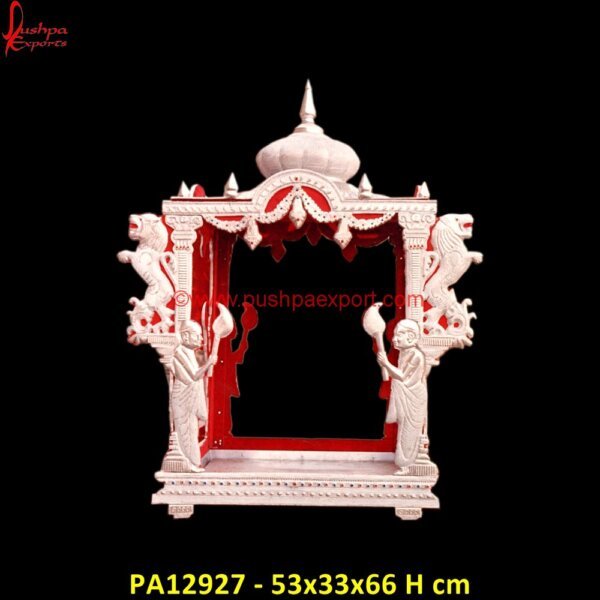 Lion Faced Indian Temple For Home PA12927 Silver Mandir, Silver Plated Pooja Mandir, Silver Pooja Mandapam, Silver Pooja Mandir, Silver Temple, White Metal Ganesh Murti, White Metal God Idols, White Metal God Statues, White Metal.jpg