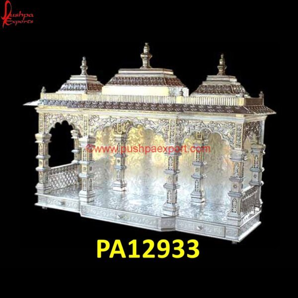 Indian Carved Temple PA12933 White Metal God Idols, White Metal God Statues, White Metal Krishna Idol, White Metal Lakshmi Idol, White Metal Mandir, White Metal Mantapa, White Metal Pooja Chowki, White Metal Pooja.jpg