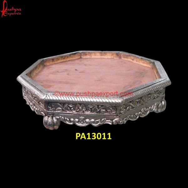 White Metal Rustic Tray PA13011 antique silver serving tray, antique silver tray, antique silver tray with handles, carved serving tray, carved trays, decorative tray silver, hand carved tray, metal and wood round.jpg